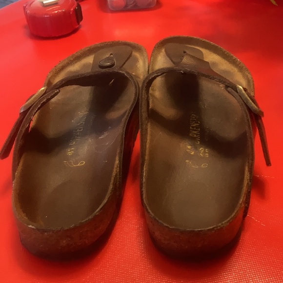 Birkenstock Gizeh birko-flor golden brown sandals. - Picture 3 of 12